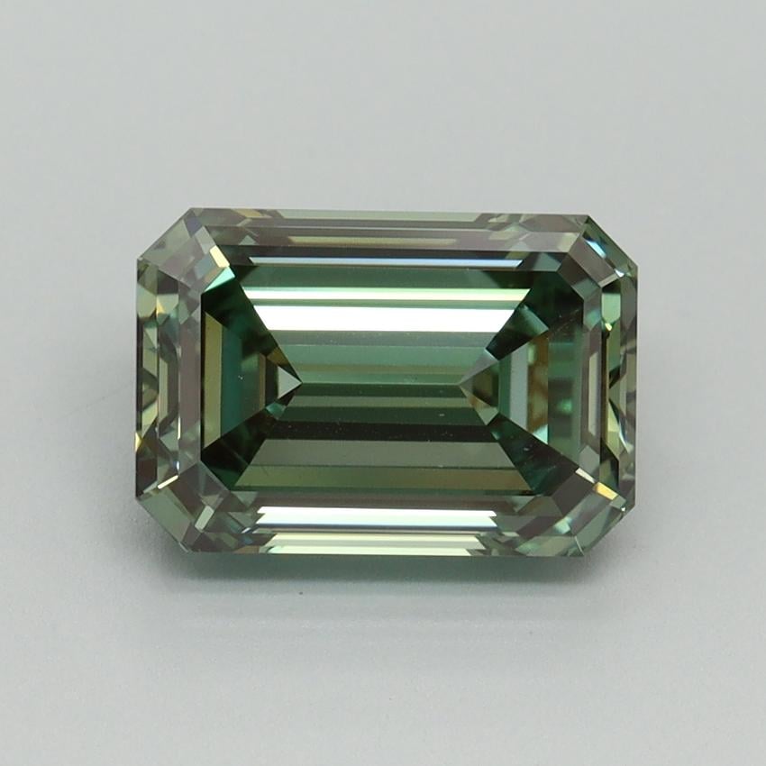 2.65 Ct. Fancy Vivid Pacific Green Emerald Lab Grown Diamond