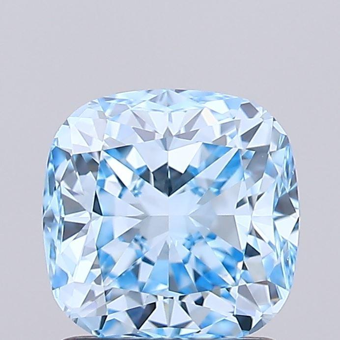 1.50 Ct. Fancy Vivid Blue Cushion Lab Grown Diamond