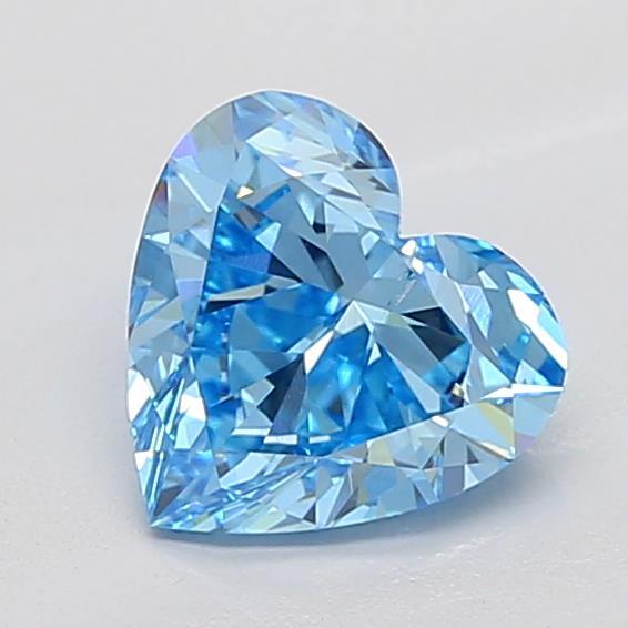 1.53 Ct. Fancy Vivid Blue Heart Lab Grown Diamond