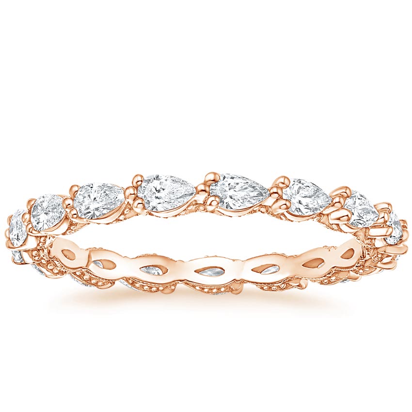 Tacori Sculpted Crescent Eternity Pear Diamond Ring (3/4 ct. tw.) in 18K Rose Gold