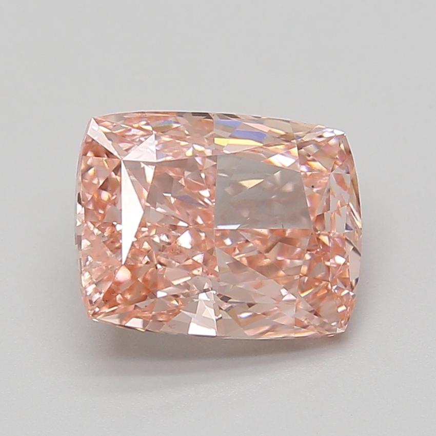 3.44 Ct. Fancy Vivid Pink Cushion Lab Grown Diamond