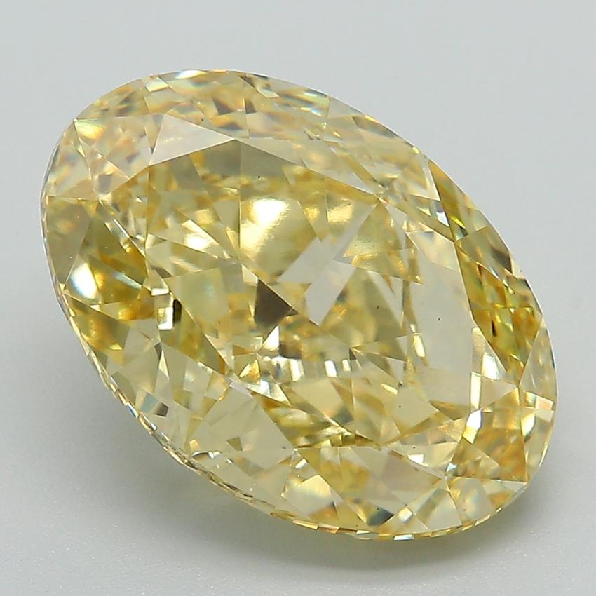 7.15 Ct. Fancy Vivid Yellow Oval Lab Grown Diamond