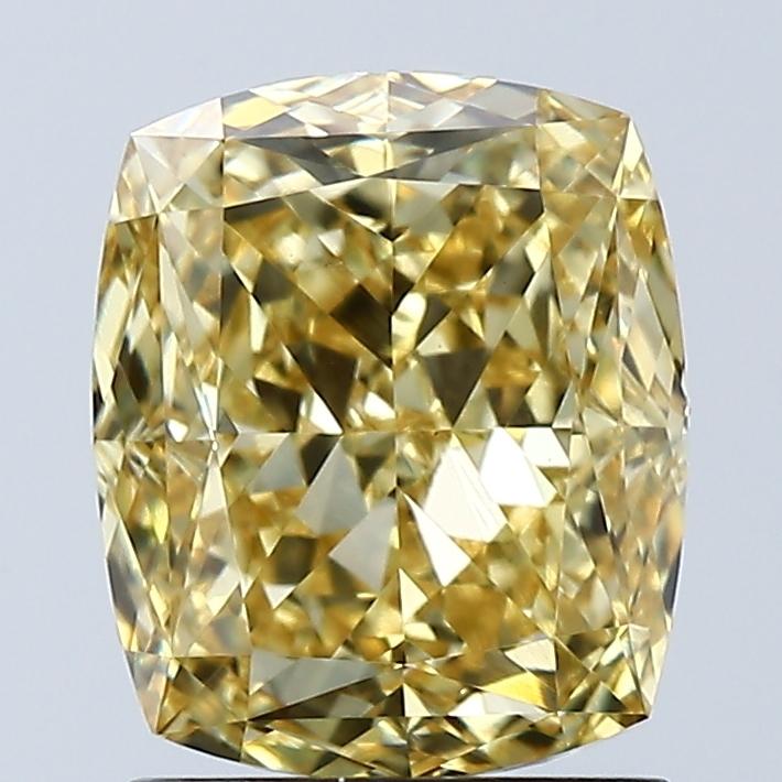 2.03 Ct. Fancy Intense Yellow Cushion Lab Grown Diamond
