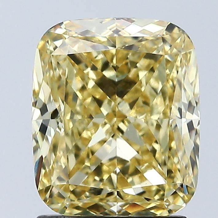 2.05 Ct. Fancy Intense Yellow Cushion Lab Grown Diamond