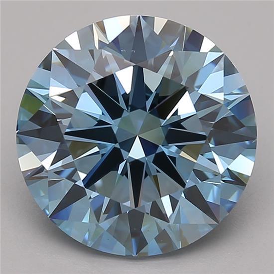 4.79 Ct. Fancy Vivid Blue Round Lab Grown Diamond