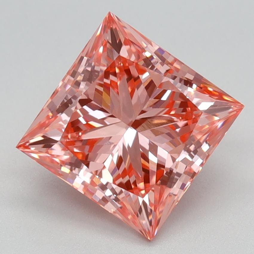 2.11 Ct. Fancy Vivid Pink Princess Lab Grown Diamond