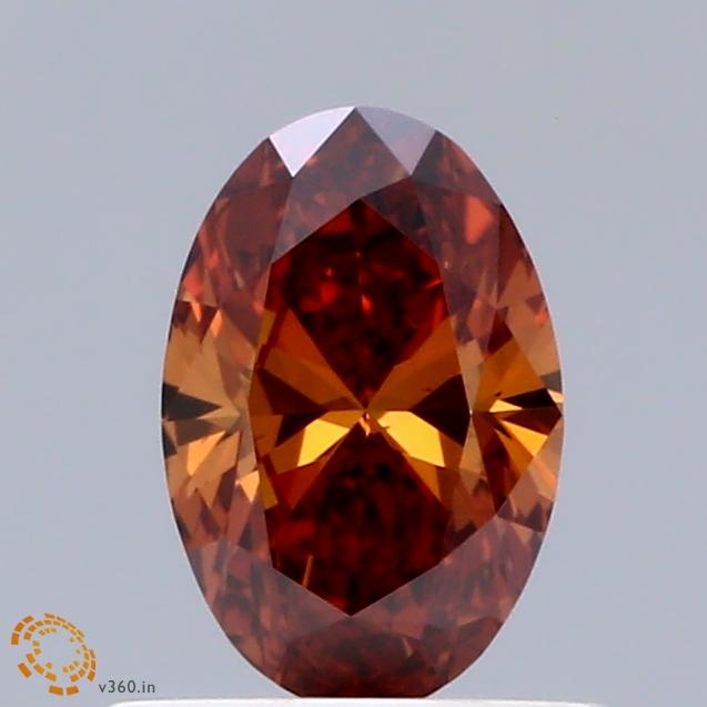 0.50 Ct. Fancy Deep Orange Oval Lab Grown Diamond