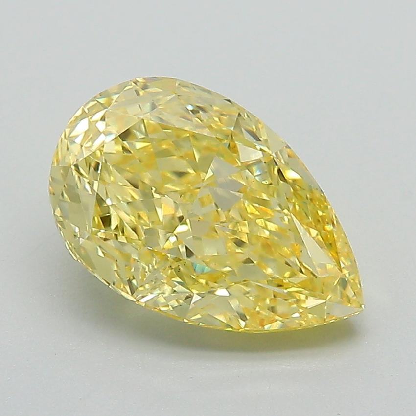 2.52 Ct. Fancy Intense Yellow Pear Lab Grown Diamond