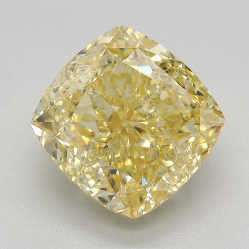 3.54 Ct. Fancy Vivid Yellow Cushion Lab Grown Diamond
