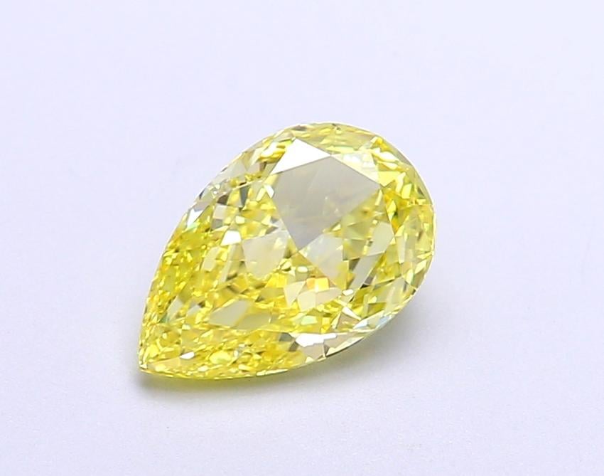 1.3 Ct. Fancy Vivid Yellow Pear Lab Grown Diamond