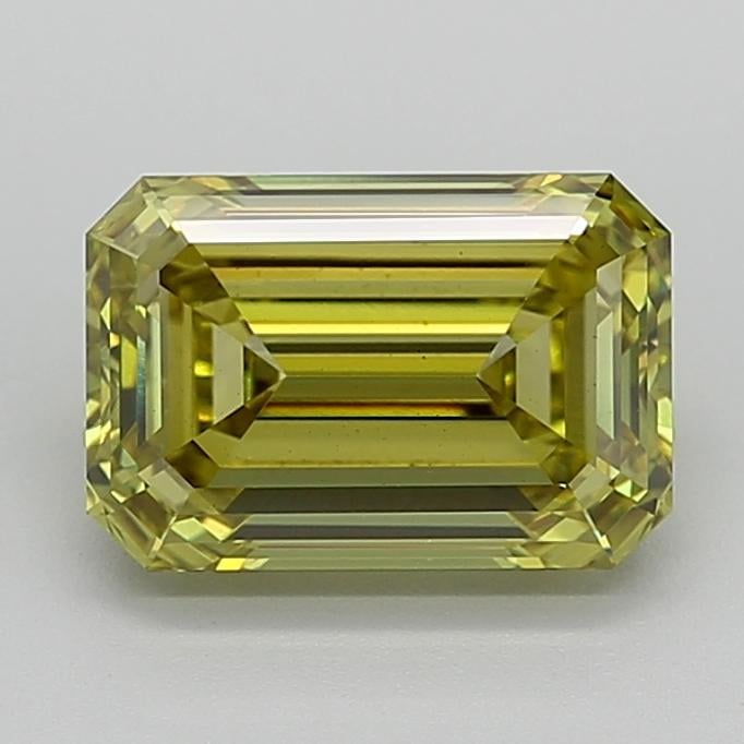 3.02 Ct. Fancy Intense Yellowish Green Emerald Lab Grown Diamond