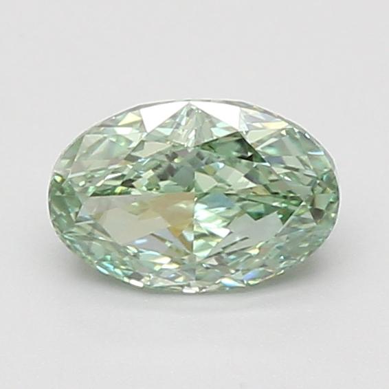 0.88 Ct. Fancy Vivid Green Oval Lab Grown Diamond