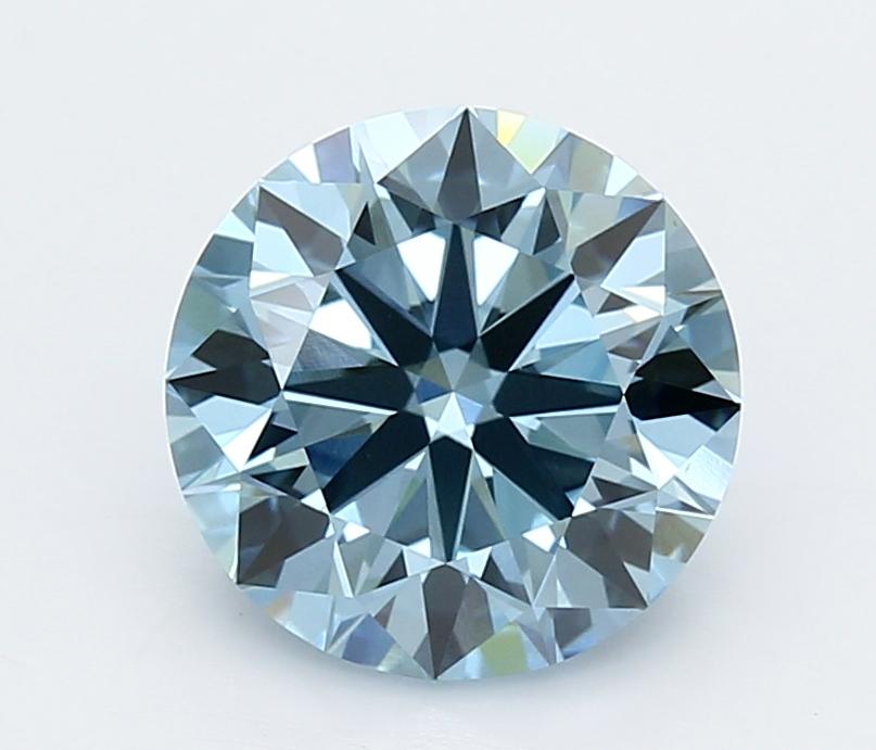 3.01 Ct. Fancy Vivid  Blue Round Lab Grown Diamond