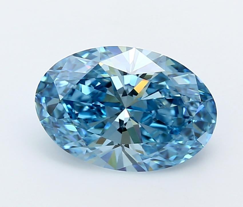 3.00 Ct. Fancy Vivid  Blue Oval Lab Grown Diamond