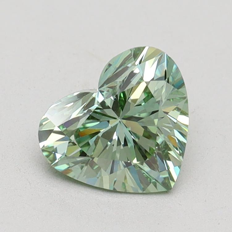 1.00 Ct. Fancy Vivid Pacific Green Heart Lab Grown Diamond