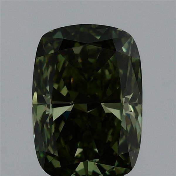 1.08 Ct. Fancy Vivid  Green Cushion Lab Grown Diamond