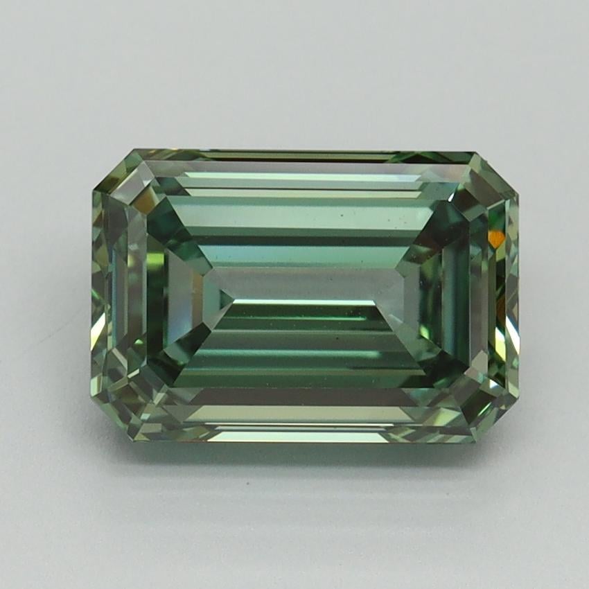 2.67 Ct. Fancy Vivid Pacific Green Emerald Lab Grown Diamond
