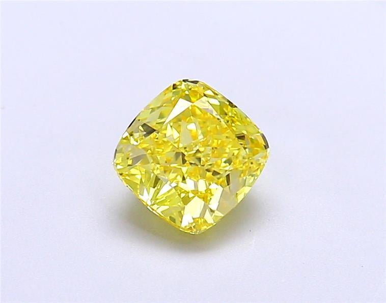 1.06 Ct. Fancy Vivid Yellow Cushion Lab Grown Diamond