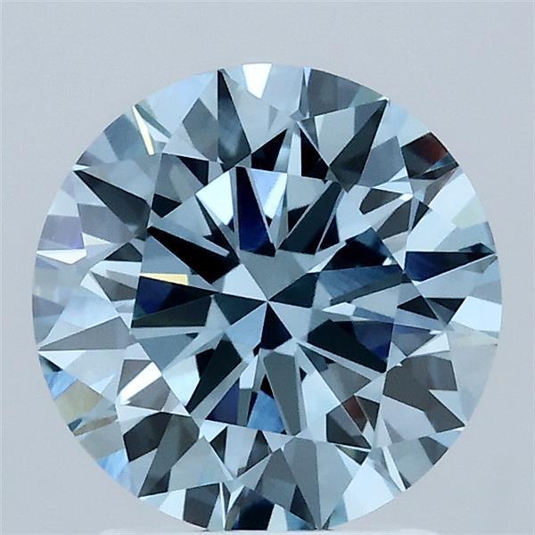 2.03 Ct. Fancy Vivid Blue Round Lab Grown Diamond