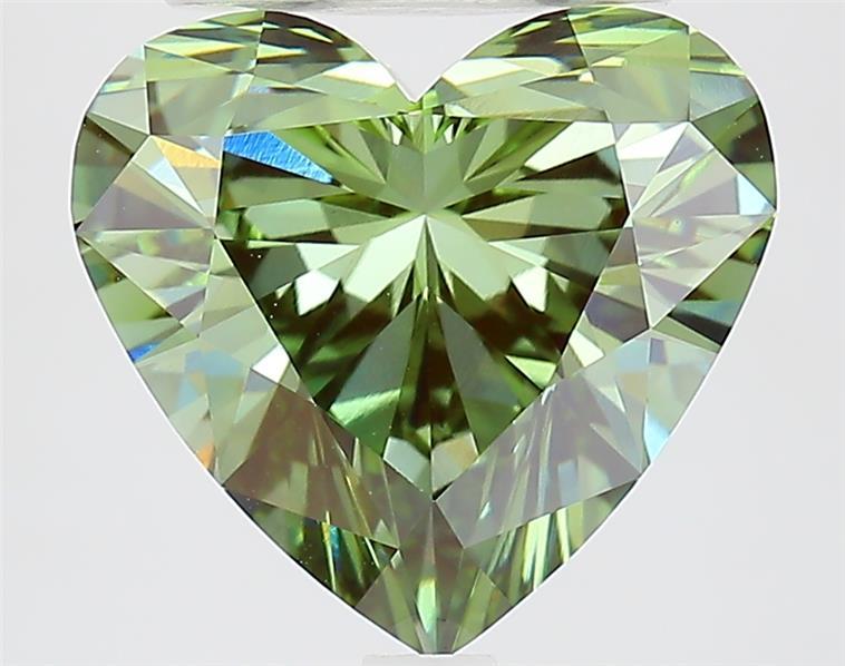 3.71 Ct. Fancy Vivid  Green Heart Lab Grown Diamond