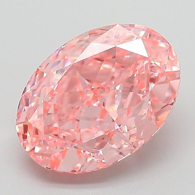 3.07 Ct. Fancy Vivid  Pink Oval Lab Grown Diamond