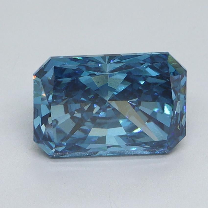 2.12 Ct. Fancy Vivid Malibu Blue Radiant Lab Grown Diamond
