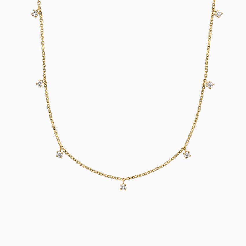 14K Yellow Gold Matilda Diamond Station Necklace (1/5 ct. tw.)