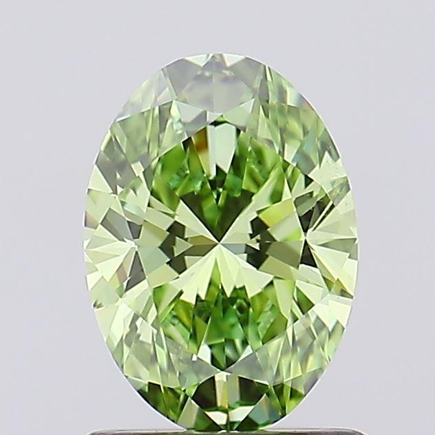 1.03 Ct. Fancy Vivid Green Oval Lab Grown Diamond