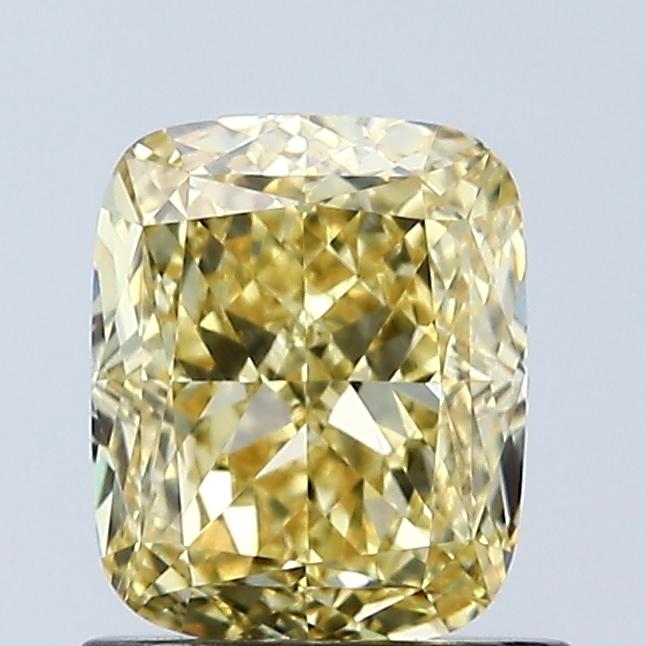 1.07 Ct. Fancy Vivid Yellow Cushion Lab Grown Diamond