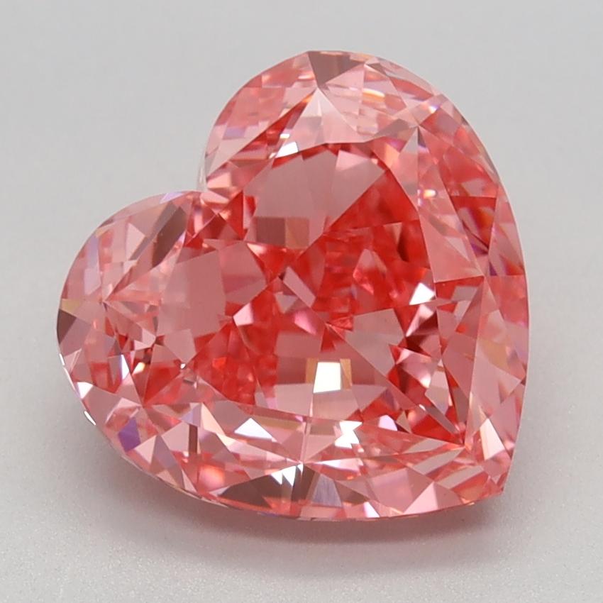 3.04 Ct. Fancy Vivid Pink Heart Lab Grown Diamond