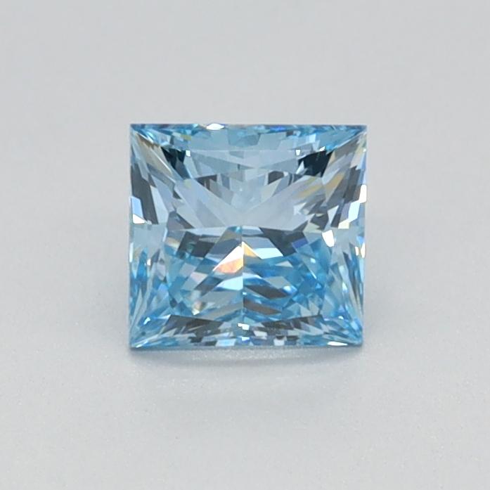 0.51 Ct. Fancy Vivid Blue Princess Lab Grown Diamond