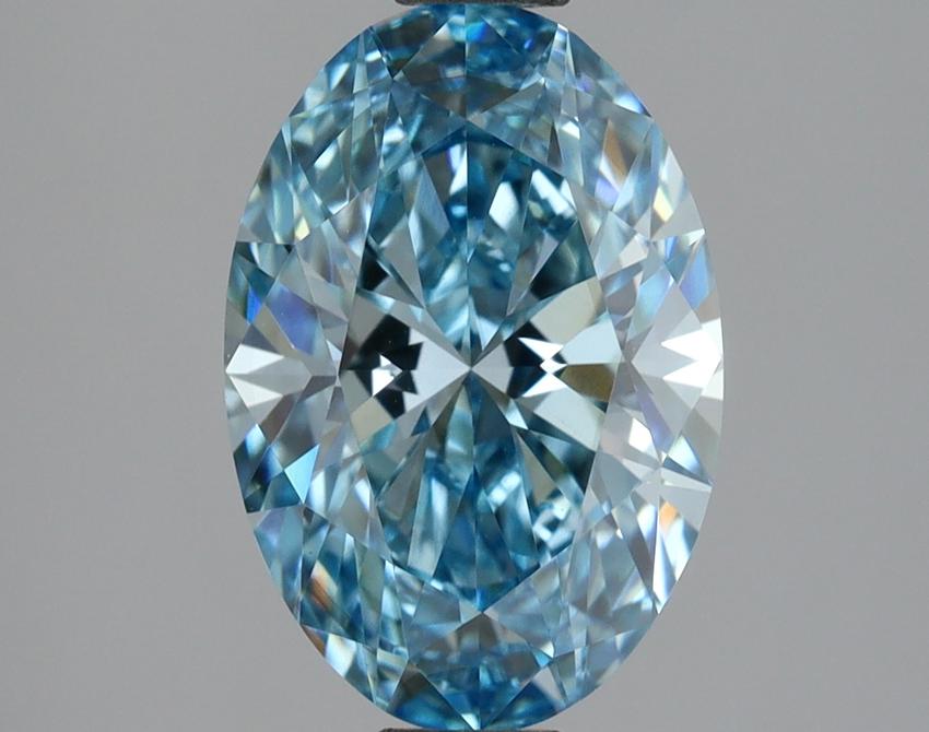 2.18 Ct. Fancy Vivid Blue Oval Lab Grown Diamond