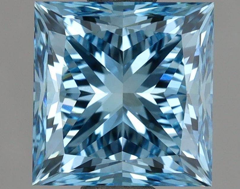2.00 Ct. Fancy Vivid Blue Princess Lab Grown Diamond