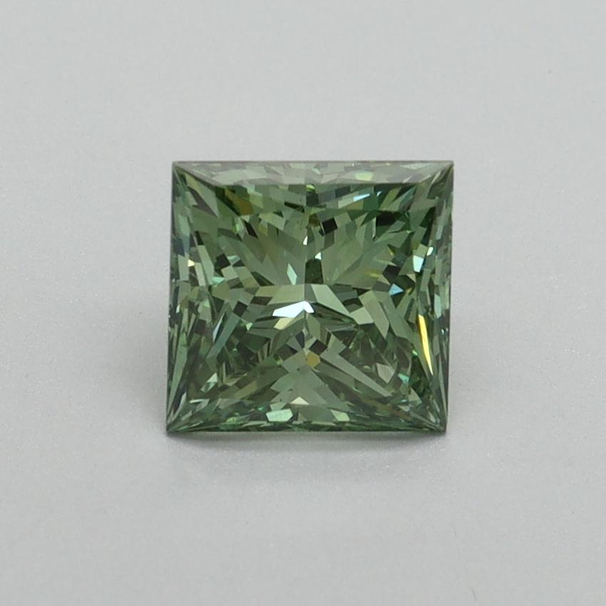 1.10 Ct. Fancy Vivid Green Princess Lab Grown Diamond