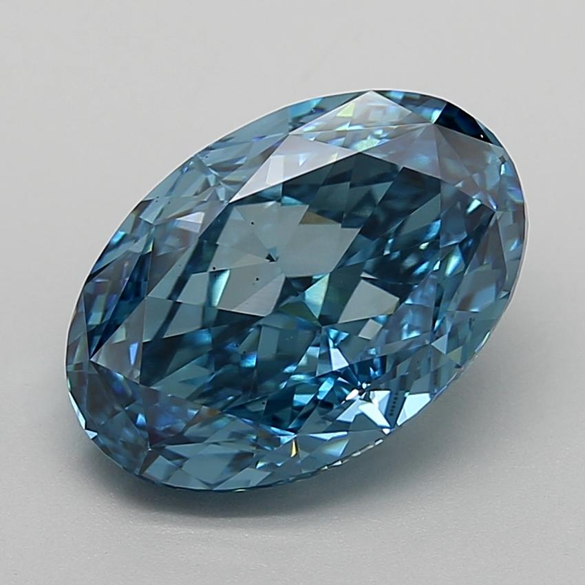 4.44 Ct. Fancy Vivid  Blue Oval Lab Grown Diamond