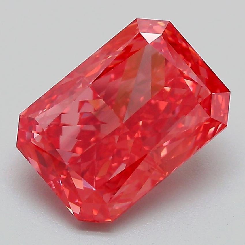 3.06 Ct. Fancy Vivid Red Radiant Lab Grown Diamond