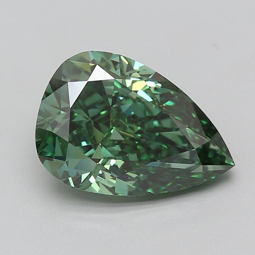 5.02 Ct. Fancy Vivid Green Pear Lab Grown Diamond