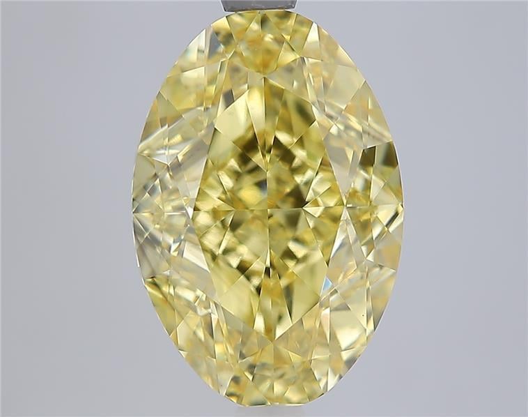 5.07 Ct. Fancy Vivid Yellow Yellow Oval Lab Grown Diamond