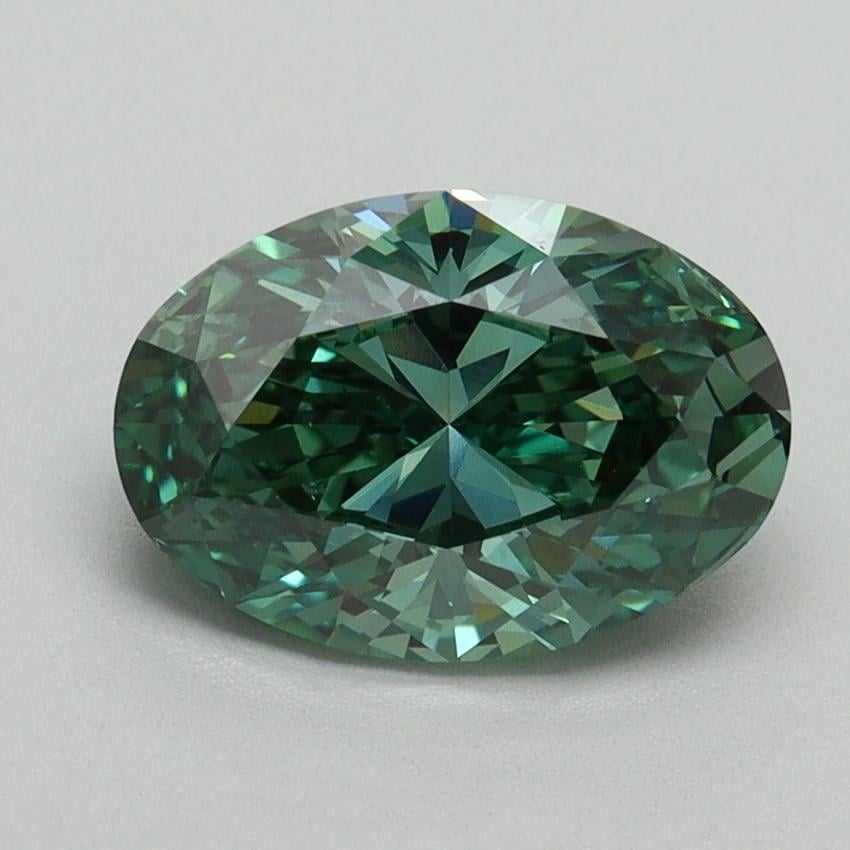 1.99 Ct. Fancy Vivid Pacific Green Oval Lab Grown Diamond
