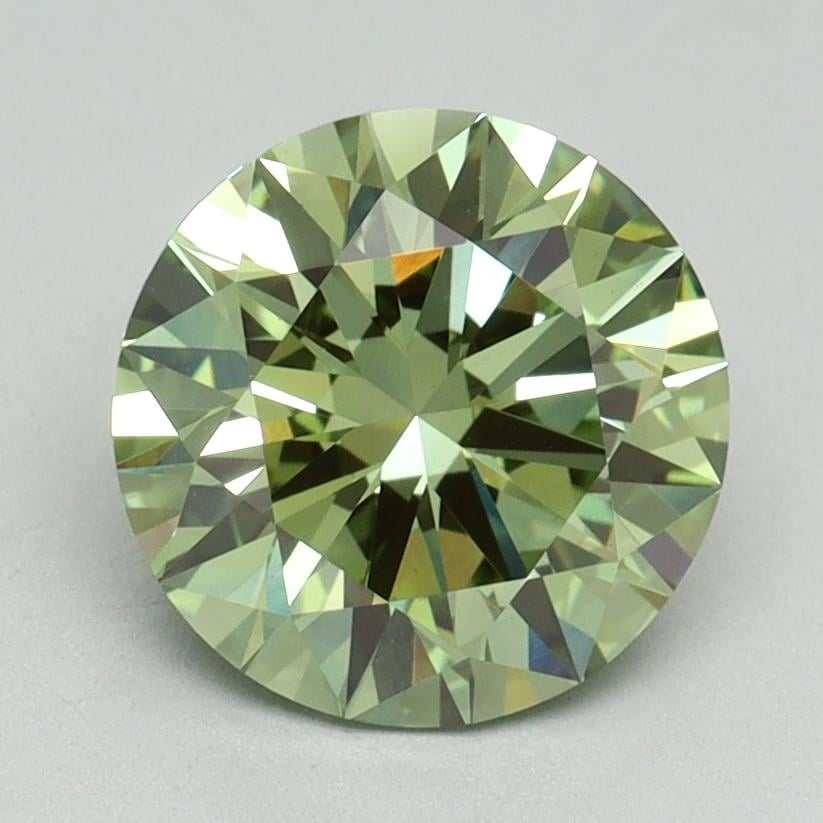 2.09 Ct. Fancy Vivid Green Round Lab Grown Diamond