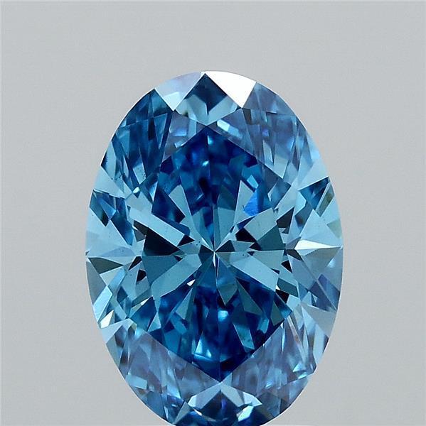 2.02 Ct. Fancy Vivid  Blue Oval Lab Grown Diamond