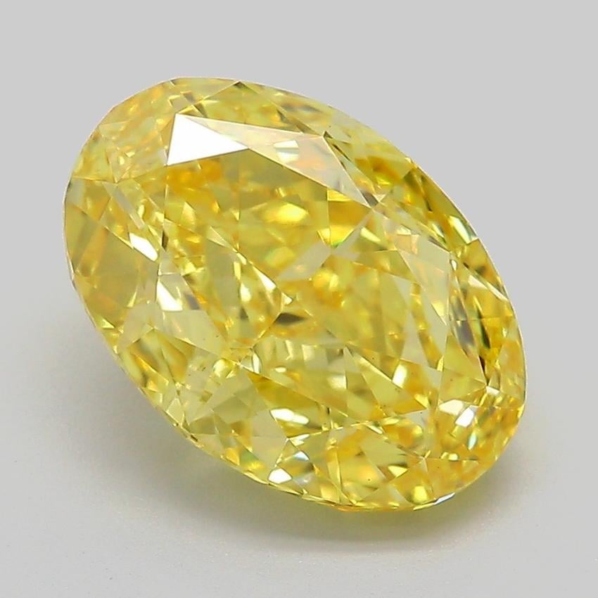 4.18 Ct. Fancy Vivid Yellow Oval Lab Grown Diamond