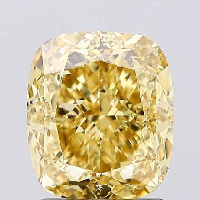 1.83 Ct. Fancy Intense  Yellow Cushion Lab Grown Diamond