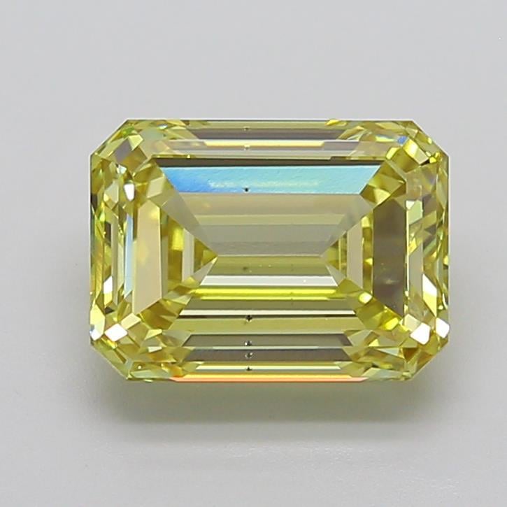 5.01 Ct. Fancy Intense  Yellow Emerald Lab Grown Diamond