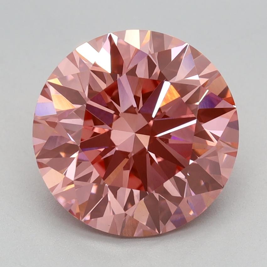 2.70 Ct. Fancy Vivid Pink Round Lab Grown Diamond