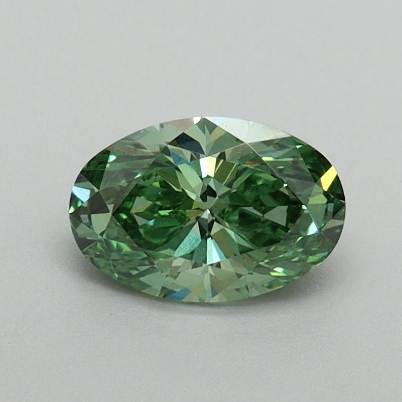 0.80 Ct. Fancy Vivid Green Oval Lab Grown Diamond