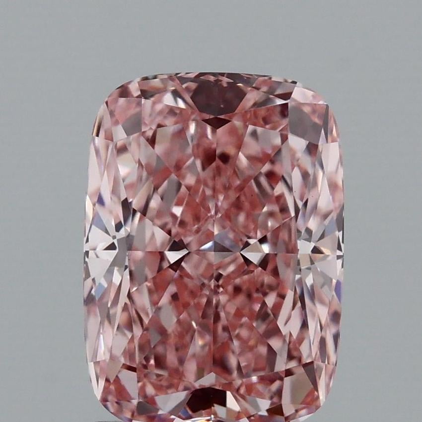 2.03 Ct. Fancy Vivid Pink Cushion Lab Grown Diamond