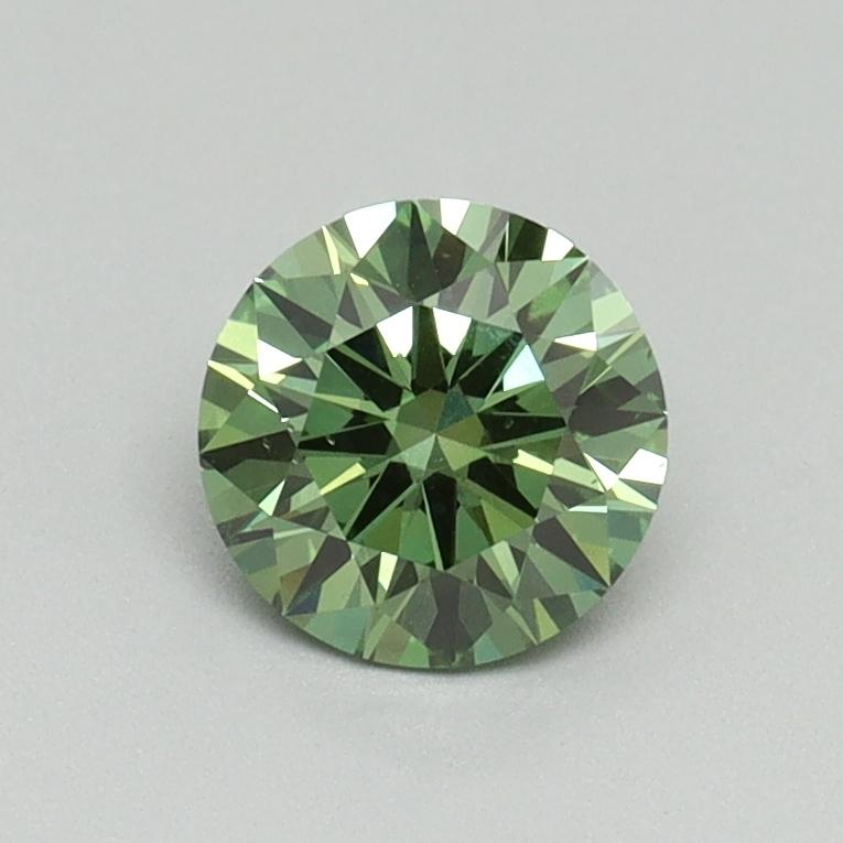 0.70 Ct. Fancy Vivid Green Round Lab Grown Diamond