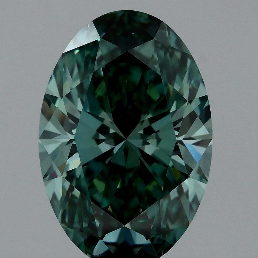 2.52 Ct. Fancy Vivid Green Oval Lab Grown Diamond