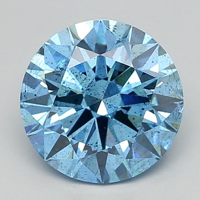 4.30 Ct. Fancy Vivid  Blue Round Lab Grown Diamond